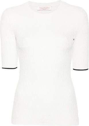 Valentino Iconographe Gebreide Top - Dames - T-shirts - Wit - L - Polyester - Tops