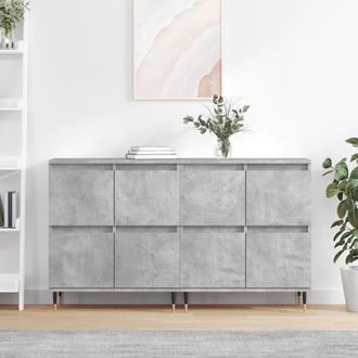 vidaXL Aparadores 2 Uds Madera Contrachapada Gris Hormig&oacute;n Vidaxl