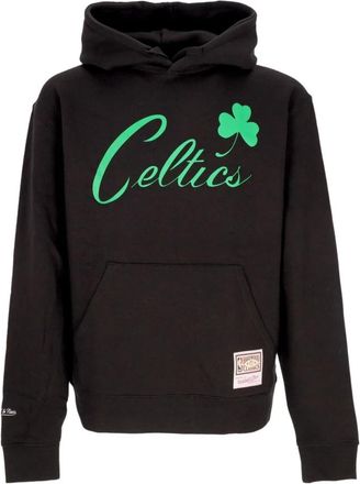 Mitchell & Ness Boston Celtics Logo Hoodie Zwart - Heren - Hoodies - Zwart - S - Katoen - Hoodies & sweatvesten