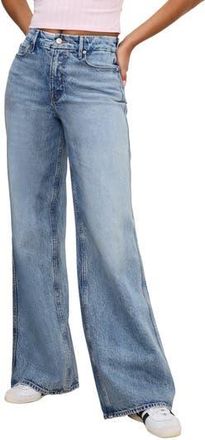 Good American Good Skate High Waist Wide Leg Jeans in Indigo756 at Nordstrom Rack, Size 16