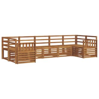 vidaXL Conjunto De Sof&aacute; Seccional 7 Pcs Natural Vidaxl