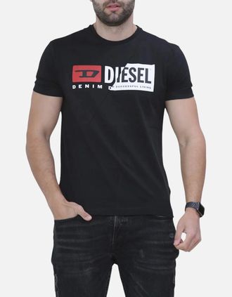 Diesel Mens Diesel T-Diego-Cuty Logo Mens T Shirts - Black - Size: 38