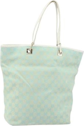Gucci Pre-owned Canvas Tote Bag - Dames - Vintage Shopper - Groen - ONE Size - Vintage
