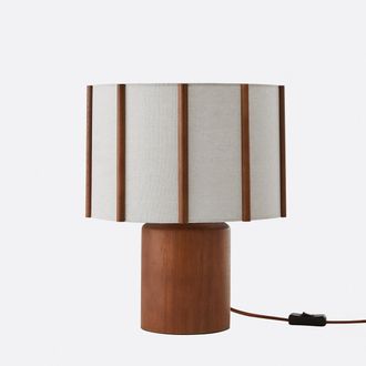 La Redoute Interieurs Tafellamp in hevea en linnen, Vintela