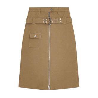 Ganni Rokken, Dames, Beige, M, Katoen, Katoenen Midi Rok