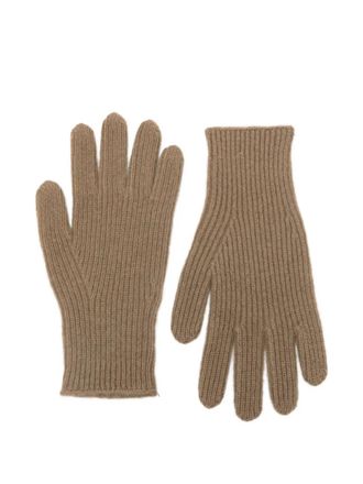 Toteme Geribbelde kasjmier handschoenen - Beige