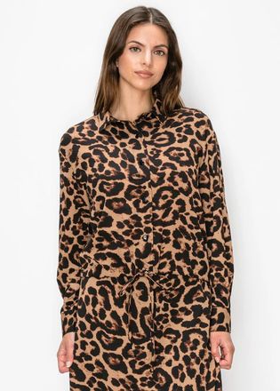 YAL New York Cheetah Print Button Down Shirt