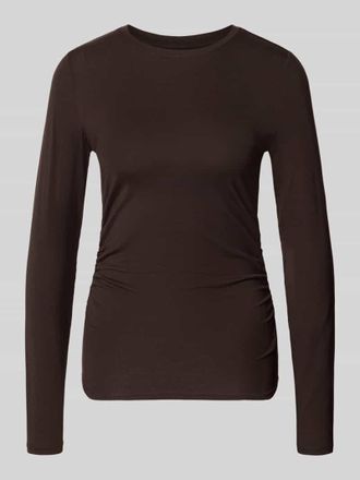 Vero Moda Slim Fit Langarmshirt aus Lyocell-Mix Modell AVA in Schoko, Gr&ouml;&szlig;e XL