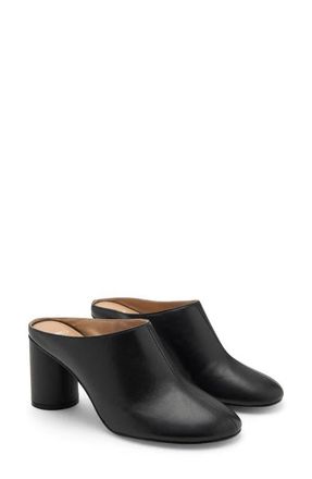 Mango Leather Clog in Black at Nordstrom, Size 6Us