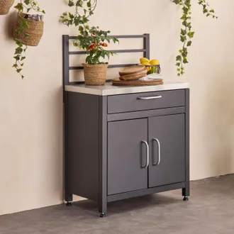 Sweeek Cucina Da Esterno Modulare In Acciaio 1 Cassetto E 2 Ante, 80cm