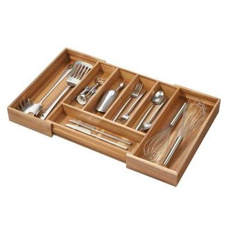 iDesign Expandable Acacia Wood Cutlery Drawer Organizer - Natural at Nordstrom