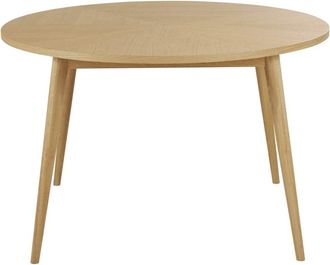 Maisons du monde Mesa de comedor redonda de roble macizo y chapa de roble 4/6 personas D120 cm