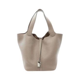 Herm&egrave;s Pre-owned Picotin Handbag - Pre-owned - Mujer - Gris - ONE SIZE