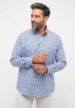 Eterna Langarmhemd ETERNA COMFORT FIT, Herren, Gr. 48, Normalgr&ouml;ssen, blau, Twill, 100% Baumwolle, normal, Manschette, Hemden Langarmhemd, NON IRON (b&uuml;gelfre