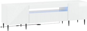vidaXL Mueble De Tv Led Blanco Brillante Madera De Ingenier&iacute;a Vidaxl
