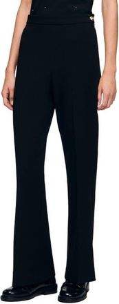 Sandro Straight-leg buttoned trouser in Black at Nordstrom, Size 36 Eu