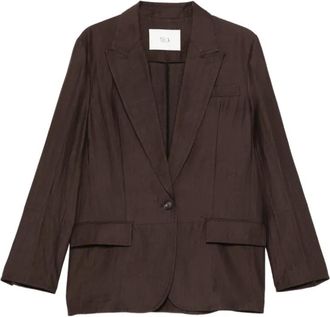 Tela Gestructureerde Blazer - Dames - Blazers - Bruin - S - Leer - Jassen