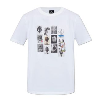 Paul Smith T-shirt met print - Heren - Tops - Wit - Maat: 2XL Katoen