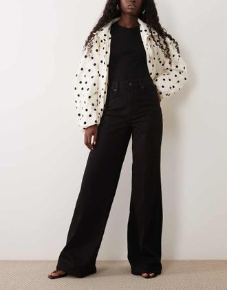 Good American Good Waist Never Fade - Jeans neri a palazzo-Nero