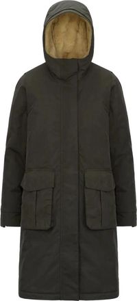 K-Way Brunil Katoenlook Lange Jas - Dames - Mantel - Groen - 2XL - Katoen - Jassen