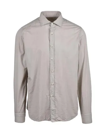 Ghirardelli Beige Breathable Cotton Shirt