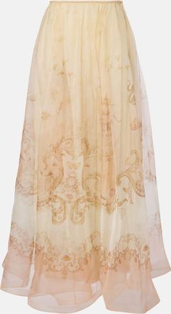 Zimmermann Gonna lunga Hypnotic in organza di seta