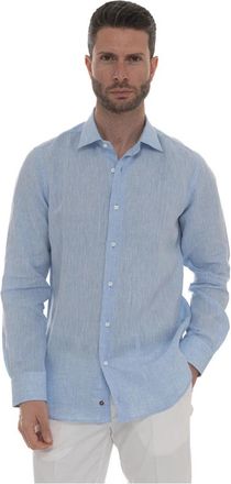 Carrel Overhemd - Heren - Casual Overhemden - Blauw - 3XL - Leer - Overhemden