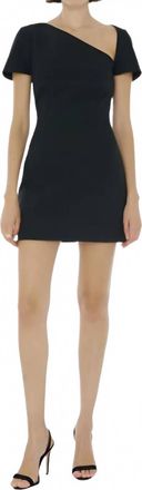 Toccin Vanessa Angled Neckline Sculpted Dress In Jet Black