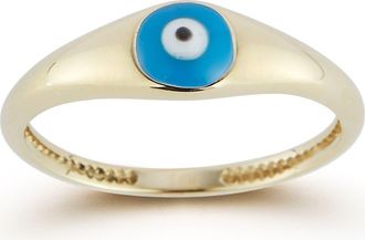 Ember Fine Jewelry Evil Eye Signet Ring in Gold at Nordstrom Rack, Size 6