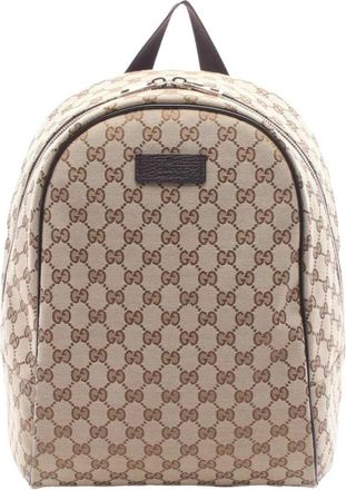 Gucci Pre-owned Vintage Monogram Canvas Backpack - Dames - Vintage Rugzakken - Beige - ONE Size - Vintage