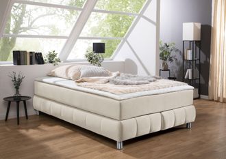 ANDAS Boxspringbett »Salo« Ohne Kopfteil, inkl. Topper, auch in Überlänge 220 cm