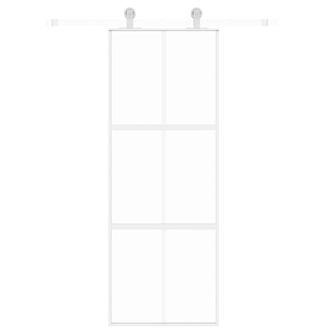 Berkfield Home Sliding Door White 76x205 cm Tempered Glass & Aluminium