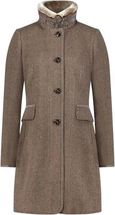 Gil Bret Jacke Wolle - Dames - Mantels - Bruin - Maat: 4XL Wol