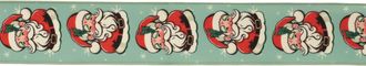 Melrose International Nostalgic Santa Print Wired Ribbon (Set of 2) - Green, Red, White