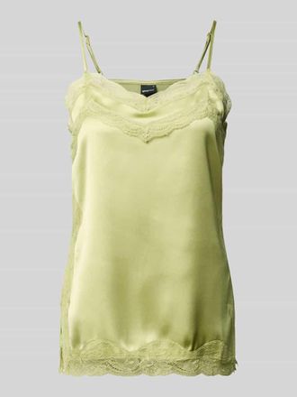 Gina Tricot Regular Fit Top mit Spitzenbesatz in Gruen, Gr&ouml;&szlig;e XL