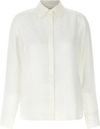 Ferragamo Monogram Shirt - Dames - Overhemden - Wit - XS - Overhemden