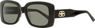 Balenciaga Rectangular Acetate Sunglasses - Black