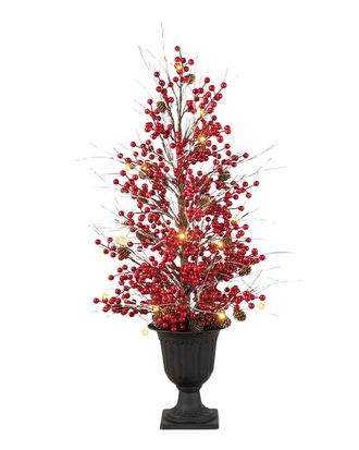 Glitzhome Handmade Berry & Pine Cone Porch Tree
