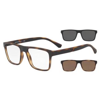 Emporio Armani Rectangular Mens Clip-On Sunglasses EA4115 58021W 54