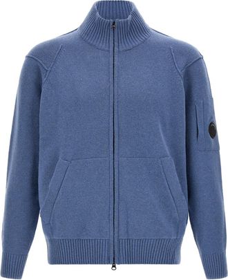 C.P. Company Blue Knitted Zip-Up Cardigan