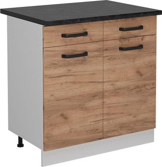Vicco Mueble Bajo De Cocina R-line, Roble Dorado, 80 Cm Et Antracita