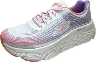 Skechers Womens MAX Cushioning Elite Sneaker, White Textile/Lavender Trim, 6 UK