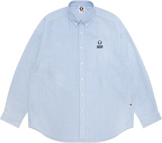 Aape By A Bathing Ape Camicia a righe con ricamo - Blu