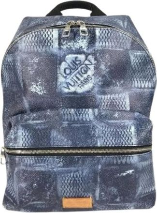 Louis Vuitton Vintage, unisex, Blauw, ONE Size, Pre-owned Canvas Rugzak