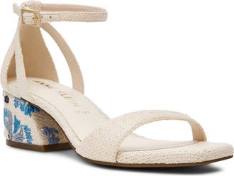 Anne Klein Mia Ankle Strap Sandal in Natural/Blue at Nordstrom, Size 9.5
