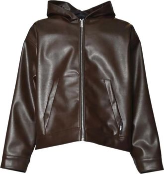 Msgm hooded zip jacket - Brown