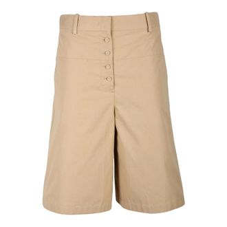 Jil Sander Bermuda Vita Alta - Dames - Korte Broeken - Beige - XS - Katoen - Korte Broeken