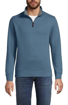 Lands End Bedford Rib Quarter Zip Sweater in Soft Peacock at Nordstrom, Size Xx-Large