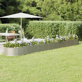 vidaXL Vidaxl - Jardinera Arriate Acero Galvanizado Plata 512x80x36 Cm