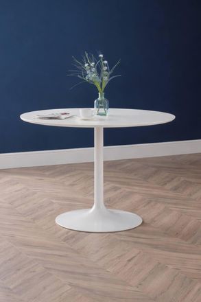 Julian Bowen Blanco Round Pedestal 4 Seater Dining Table in White